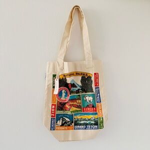 NWT Cavallini And Co National Parks Vintage Tote 100 Percent Natural Cotton